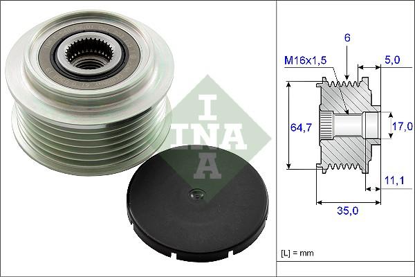 INA 535 0250 10 - Puleggia cinghia, Alternatore autozon.pro