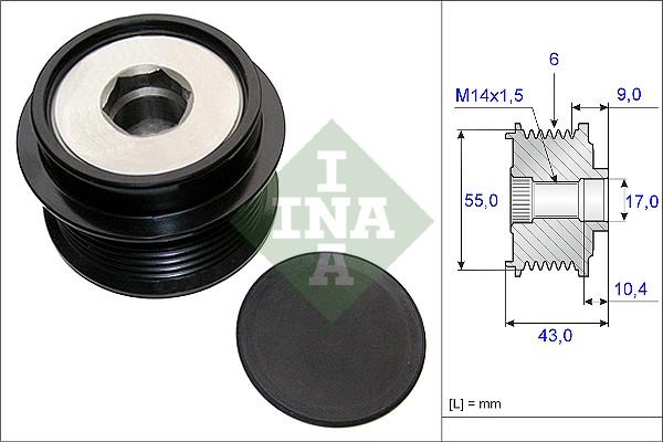 INA 535 0208 10 - Puleggia cinghia, Alternatore autozon.pro