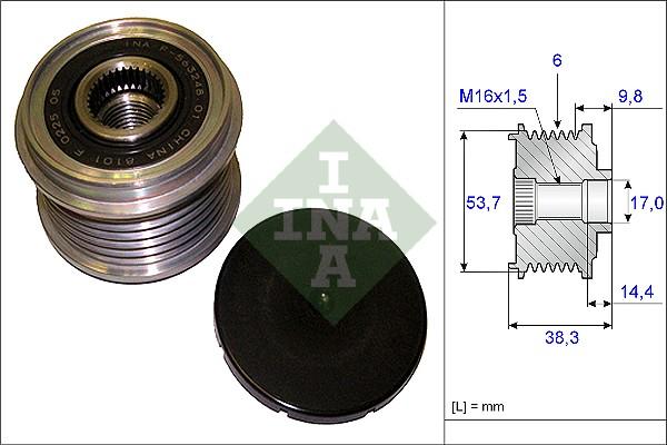 INA 535 0203 10 - Puleggia cinghia, Alternatore autozon.pro