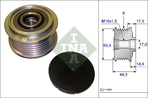 INA 535 0207 10 - Puleggia cinghia, Alternatore autozon.pro