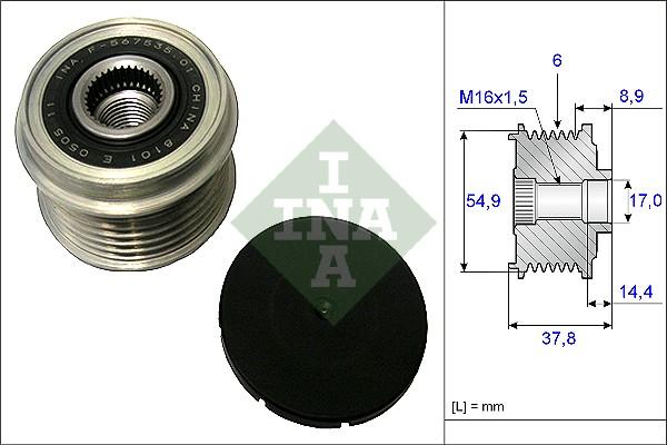 INA 535 0217 10 - Puleggia cinghia, Alternatore autozon.pro