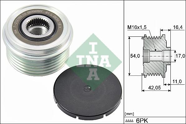 INA 535 0285 10 - Puleggia cinghia, Alternatore autozon.pro