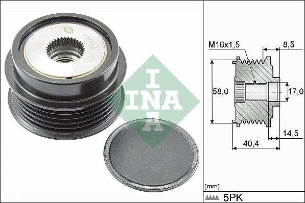 INA 535 0280 10 - Puleggia cinghia, Alternatore autozon.pro