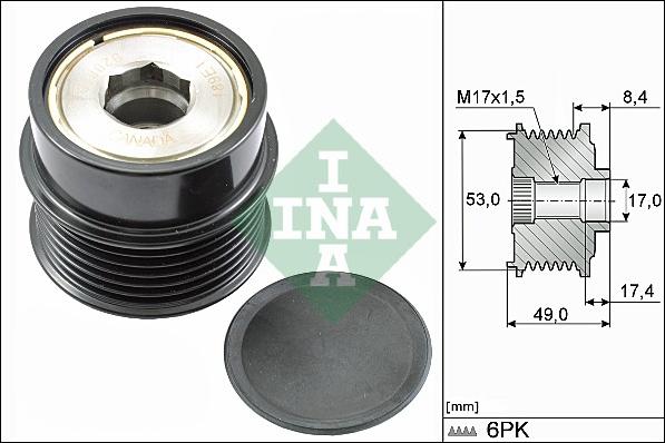 INA 535 0281 10 - Puleggia cinghia, Alternatore autozon.pro