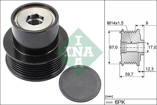 INA 535 0288 10 - Puleggia cinghia, Alternatore autozon.pro