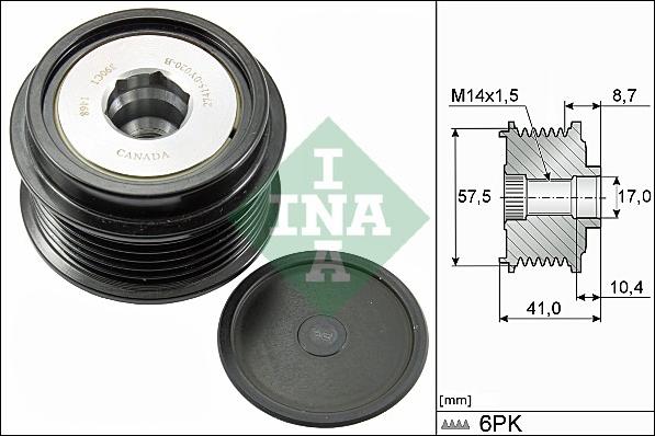 INA 535 0282 10 - Puleggia cinghia, Alternatore autozon.pro