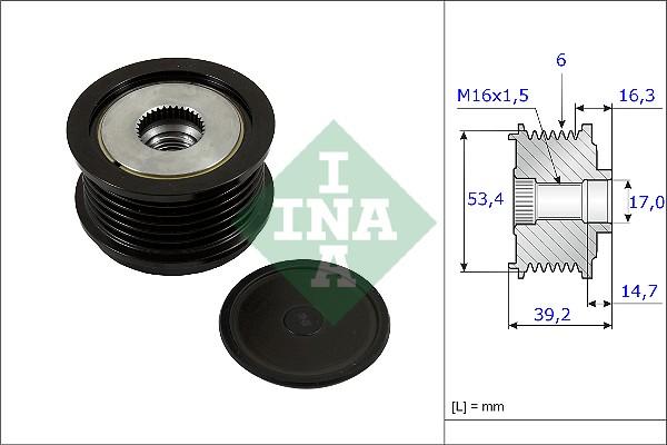 INA 535 0236 10 - Puleggia cinghia, Alternatore autozon.pro