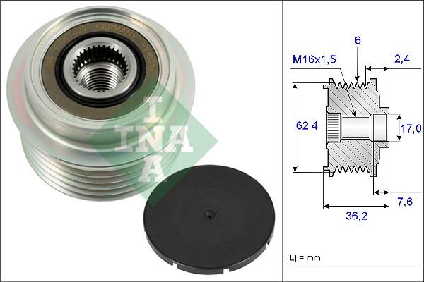 INA 535 0238 10 - Puleggia cinghia, Alternatore autozon.pro