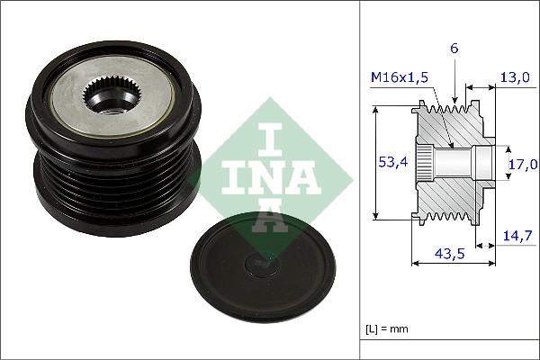 INA 535 0237 10 - Puleggia cinghia, Alternatore autozon.pro