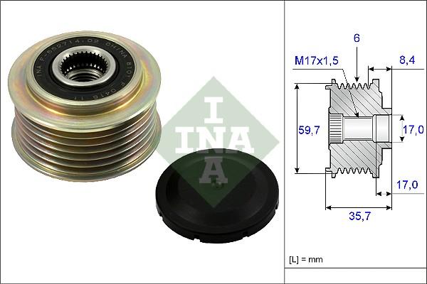 INA 535 0225 10 - Puleggia cinghia, Alternatore autozon.pro