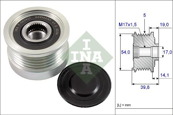 INA 535 0221 10 - Puleggia cinghia, Alternatore autozon.pro