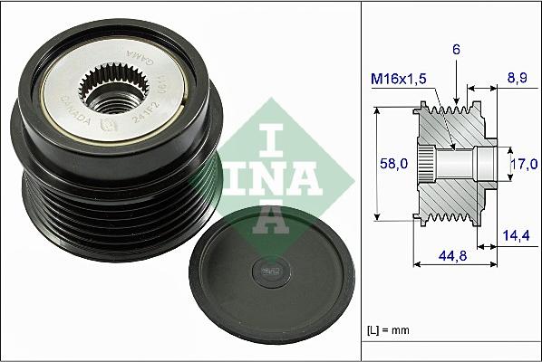 INA 535 0271 10 - Puleggia cinghia, Alternatore autozon.pro