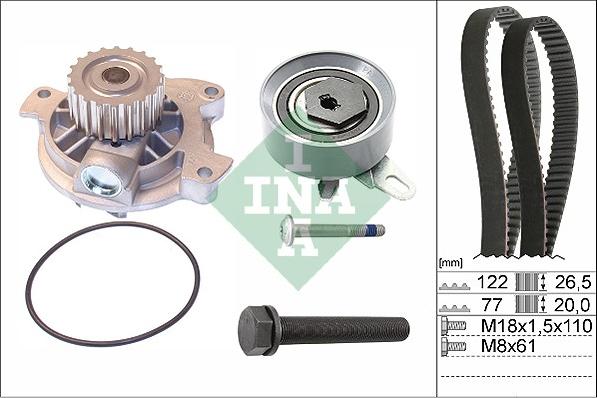 INA 530 0406 30 - Pompa acqua + Kit cinghie dentate autozon.pro