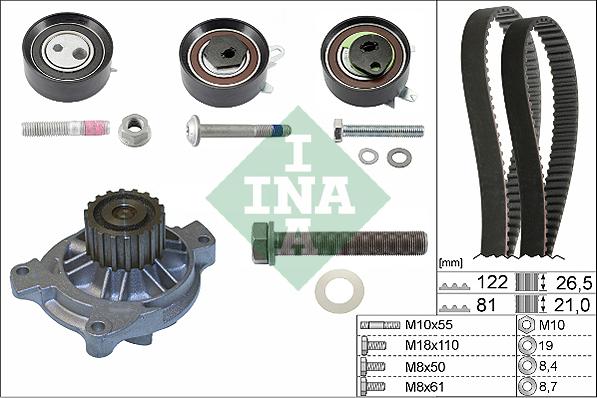 INA 530 0484 31 - Pompa acqua + Kit cinghie dentate autozon.pro