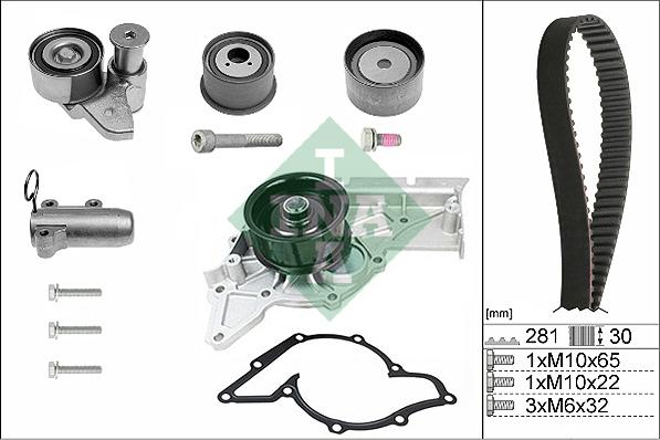 INA 530 0480 30 - Pompa acqua + Kit cinghie dentate autozon.pro