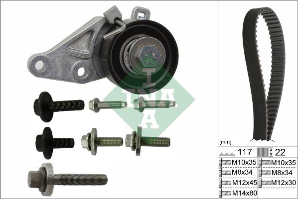 INA 530 0140 10 - Kit cinghie dentate autozon.pro