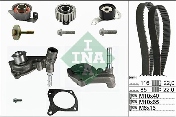 INA 530 0104 30 - Pompa acqua + Kit cinghie dentate autozon.pro