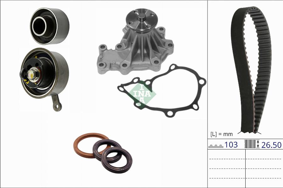 INA 530 0884 30 - Pompa acqua + Kit cinghie dentate autozon.pro