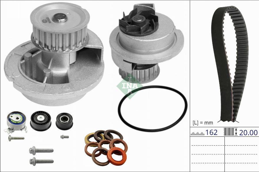 INA 530 0886 30 - Pompa acqua + Kit cinghie dentate autozon.pro