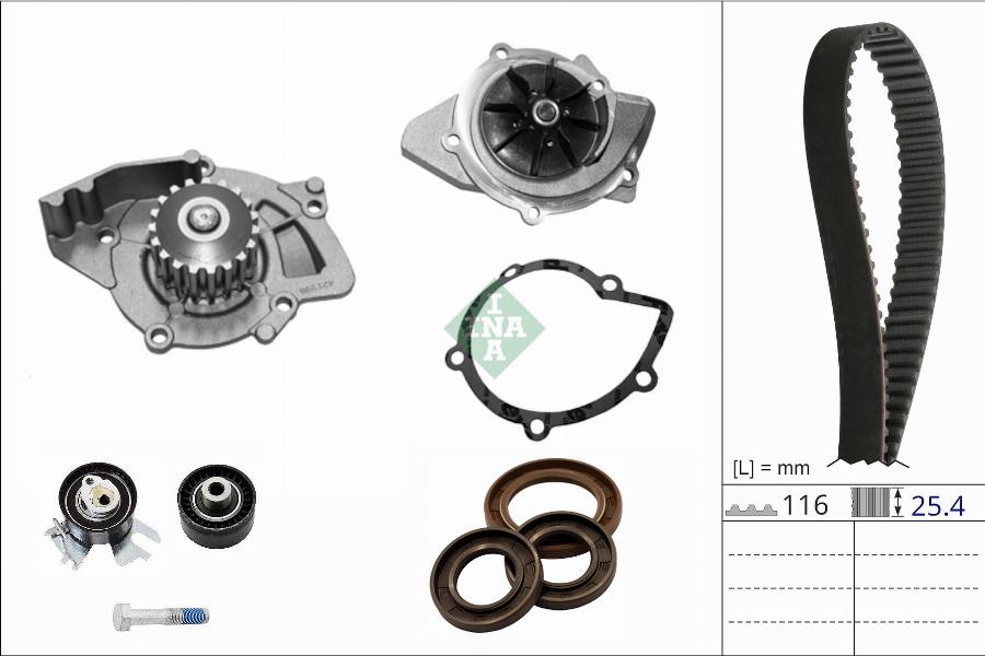 INA 530 0876 30 - Pompa acqua + Kit cinghie dentate autozon.pro