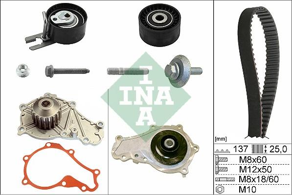 INA 530 0375 30 - Pompa acqua + Kit cinghie dentate autozon.pro