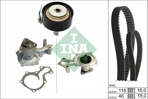 INA 530 0745 30 - Pompa acqua + Kit cinghie dentate autozon.pro