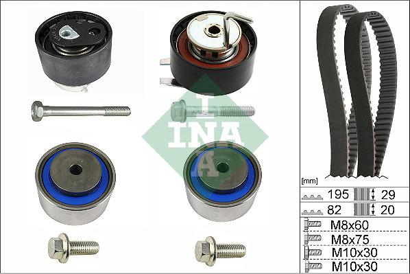 INA 530 0734 10 - Kit cinghie dentate autozon.pro