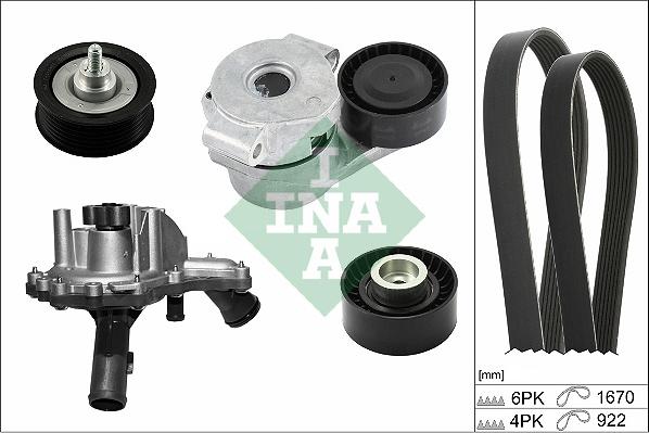 INA 529 0301 30 - Pompa acqua + Kit cinghia Poly V autozon.pro