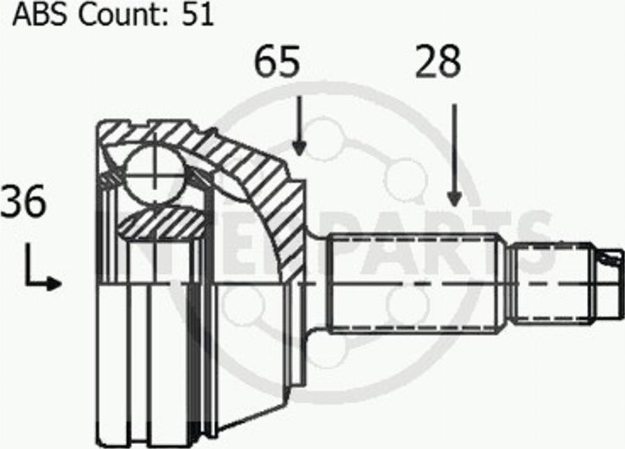 InterParts OJ-1494 - Kit giunti, Semiasse autozon.pro