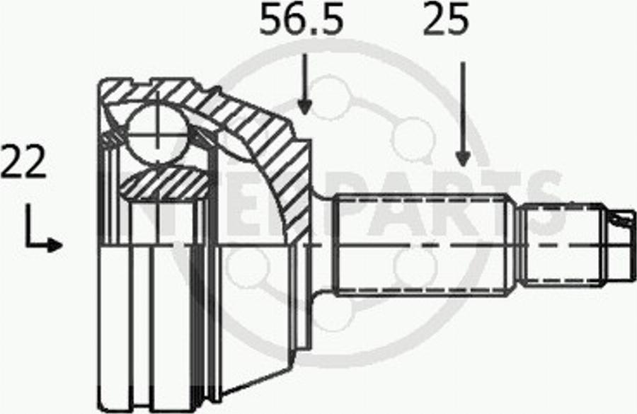 InterParts OJ-1622 - Kit giunti, Semiasse autozon.pro