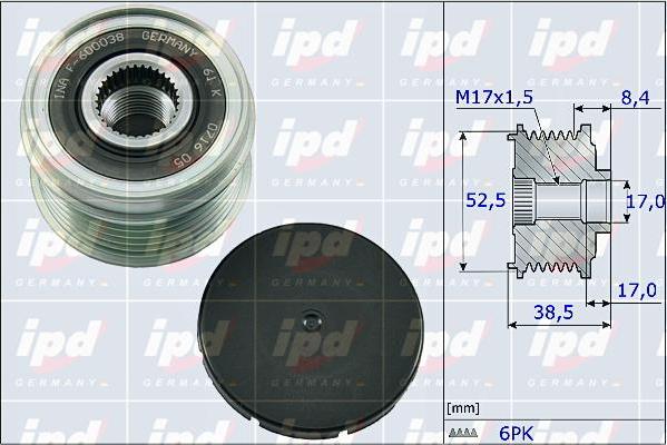 IPD 15-4097 - Puleggia cinghia, Alternatore autozon.pro