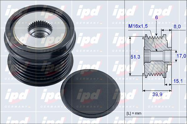 IPD 15-3907 - Puleggia cinghia, Alternatore autozon.pro