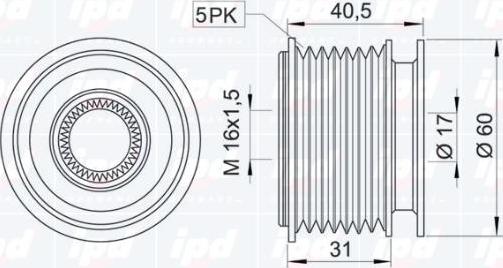 IPD 15-3184 - Puleggia cinghia, Alternatore autozon.pro