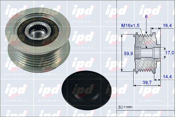 IPD 15-3893 - Puleggia cinghia, Alternatore autozon.pro