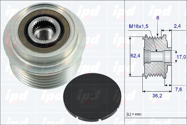 IPD 15-3847 - Puleggia cinghia, Alternatore autozon.pro