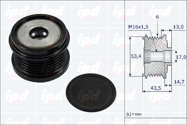 IPD 15-3805 - Puleggia cinghia, Alternatore autozon.pro