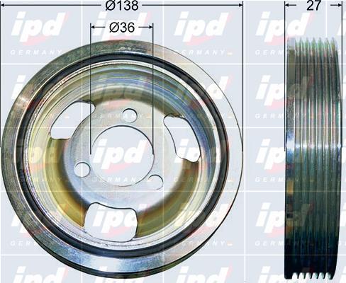 IPD 15-7267 - Puleggia cinghia, Albero a gomiti autozon.pro