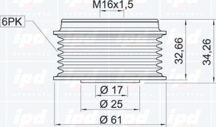 IPD 12-0013 - Puleggia cinghia, Alternatore autozon.pro