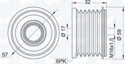 IPD 12-0749 - Puleggia cinghia, Alternatore autozon.pro