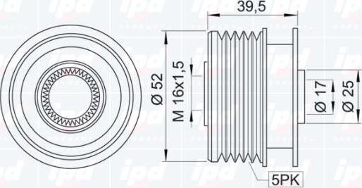 IPD 12-1044 - Puleggia cinghia, Alternatore autozon.pro