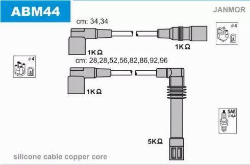 Janmor ABM44 - Kit cavi accensione autozon.pro