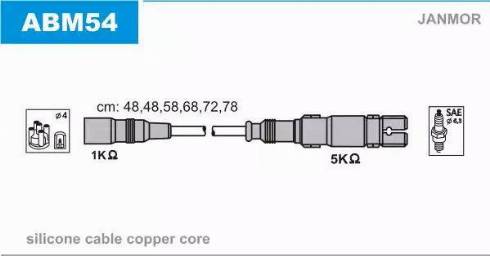 Janmor ABM54 - Kit cavi accensione autozon.pro