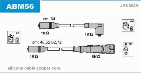 Janmor ABM56 - Kit cavi accensione autozon.pro