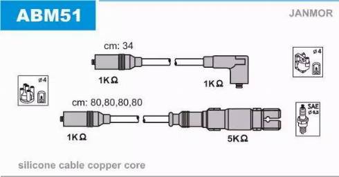 Janmor ABM51 - Kit cavi accensione autozon.pro