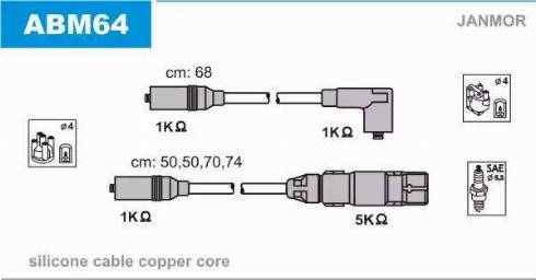 Janmor ABM64 - Kit cavi accensione autozon.pro