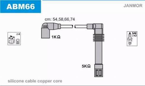 Janmor ABM66 - Kit cavi accensione autozon.pro