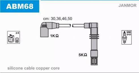 Janmor ABM68 - Kit cavi accensione autozon.pro