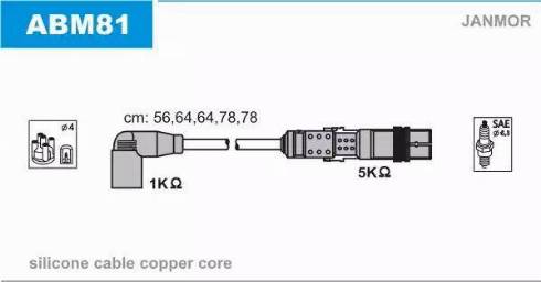 Janmor ABM81 - Kit cavi accensione autozon.pro