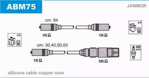 Janmor ABM75 - Kit cavi accensione autozon.pro