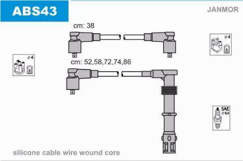 Janmor ABS43 - Kit cavi accensione autozon.pro